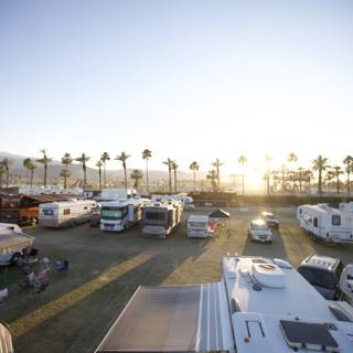 Caravans and Tents at Coachella Festival