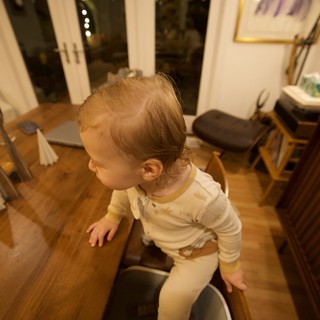Toddler Exploring Home at Eye Level Perspective