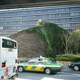 Driving by a Plant-Covered Building