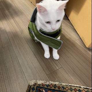 Fashionable Feline on a Cozy Rug