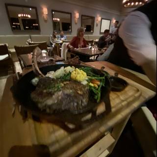 Steak Panorama at a Restaurant in Carmel, California