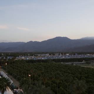Dusk over the Festival Grounds and Mountains
