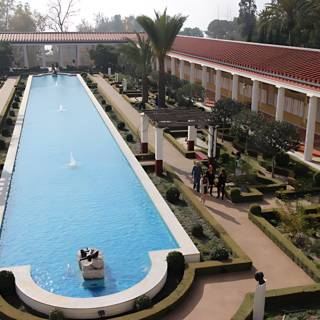 Aerial View of the Luxurious Pool at Villa Pompeii