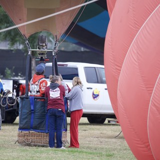 Ground Crew Prepares Hot Air Balloon for Launch