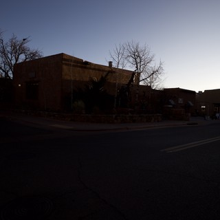 Adobe Architecture Silhouette at Twilight in Santa Fe