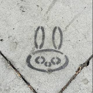 Rabbit Graffiti on Walt Disney Concert Hall Sidewalk