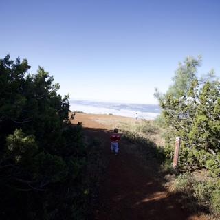 Child Hiking Toward Clouds Above Mt. Diablo