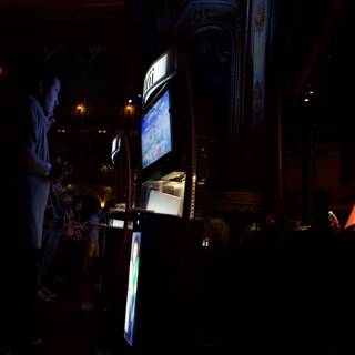Joe Santagato enjoying arcade gaming