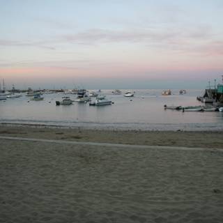 Boats and Beachgoers at the Harbor