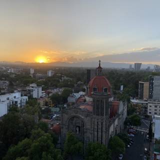 Sun Sets Over Cuauhtémoc's Metropolis