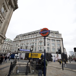 Oxford Circus Underground Station on Overcast London Day
