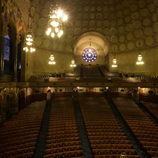 The stunning interior of Wilshire Temple's grand auditorium
