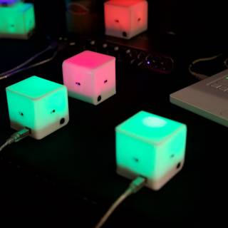 Colorful Cubes with Laptop Connection