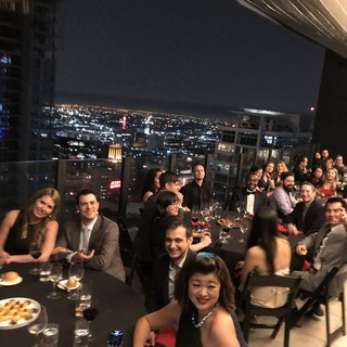 Elegant Evening Party with City Skyline Views