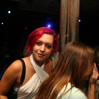 Pink-haired Woman at Urban Night Club