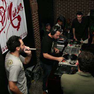 DJ Entertains Crowd in Urban Pub