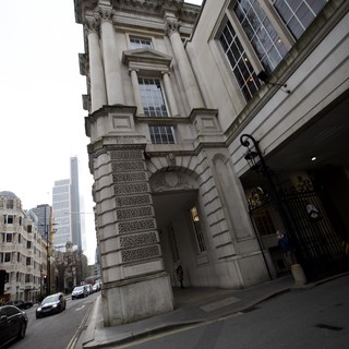 Historic London Architecture on Overcast Evening