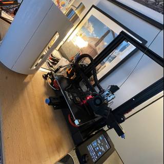 Modern Desk Setup with 3D Printer