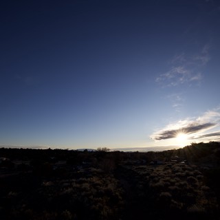 Sunset Over Desert Landscape Near Santa Fe