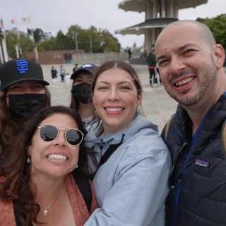 Friends Taking Selfie at Memorial Steps