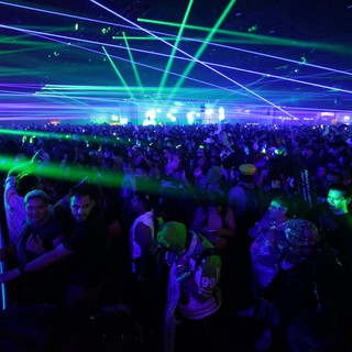 Laser Light Show Engulfs Massive Rave Crowd