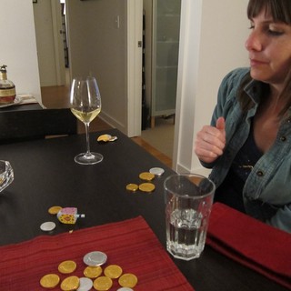 Hanukkah Celebration with Dreidel and Gelt