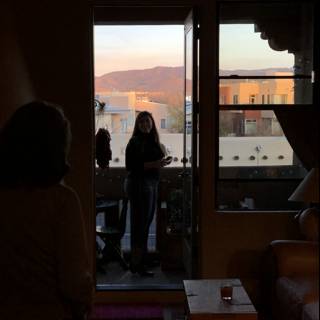 Woman gazing out the sunset