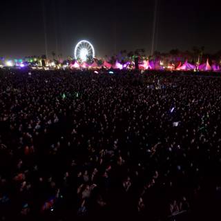 Coachella Concert Crowd in Night Sky