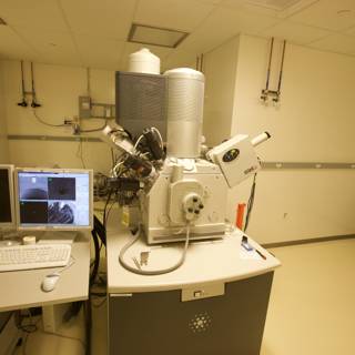Computer and Microscope in a Lab