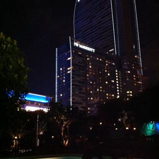 Night View of a Luxurious Urban Resort