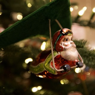 Vintage Santa Claus Ornament on Christmas Tree