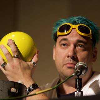 Blue-haired Man with Yellow Balloon