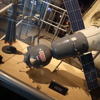 Russian Soyuz Spacecraft Model on Museum Display