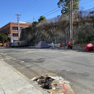 Tent and Trash on a San Francisco Street