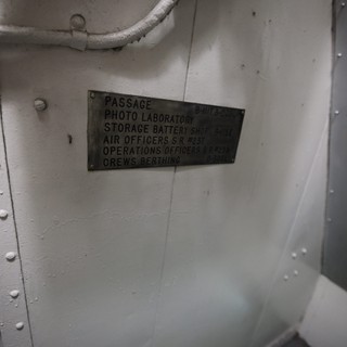 Military Ship Interior Directional Signage on USS Hornet