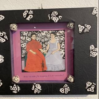 Artistic Women in Pink Frame