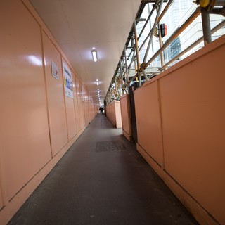 Covered Pedestrian Walkway Through London Construction Zone