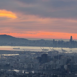 San Francisco Bay at Dawn from Oakland Hills
