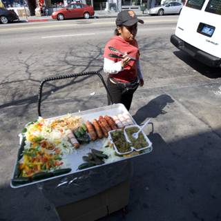 Lunchtime at the Sidewalk Cart