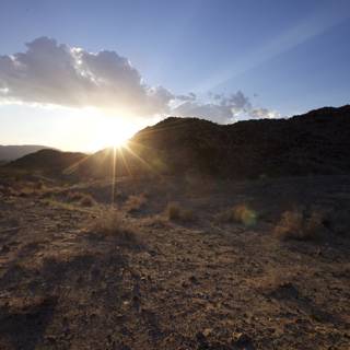 Flaring Sunset Over Desert Plateau