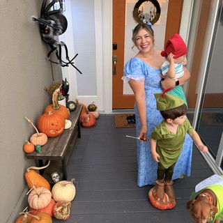 Family Halloween Porch Portrait in Costume