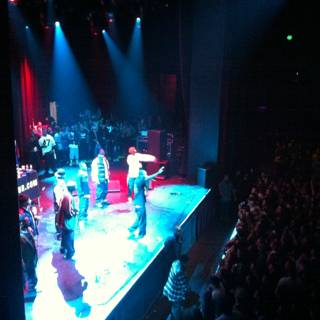 Spotlight on Rock Concert Crowd at L.A. LIVE