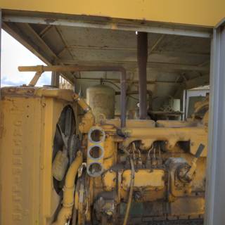 The Powerful Yellow Tractor Engine