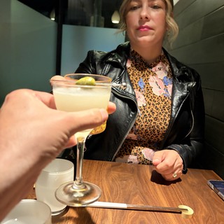 Toast with Cocktails at Modern Restaurant