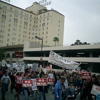 Protesters Gather Outside of City Hotel