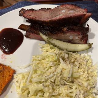 Delicious Spareribs with Coleslaw