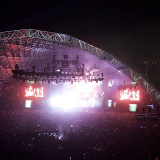 Nighttime Concert Crowd on a Large Stage