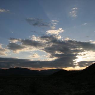 Serene Sunset Over the Desert Mountains