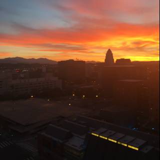 Sunset hues over the LA skyline