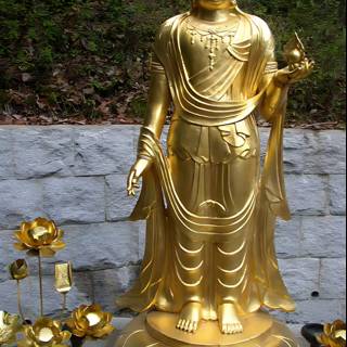 The Golden Buddha Statue at the Buddhist Temple in Korea